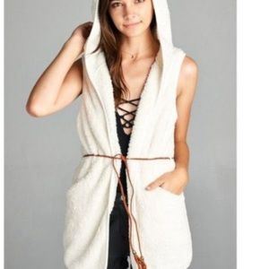Active Ivory Faux Fur Hooded Vest